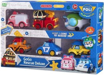 Машинка-трансформер Robocar Poli GoGo Спасатели Делюкс 6в1 (ZR-914)
